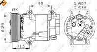 Компрессор nis almera/qashqai/ren megane/scenic 1.4-1.6/1.5dci 03-13