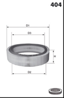 EL3466_фильтр воздушный!\ Renault Megan 2.0 16V 96&gt / Clio 1.8/2.0 16V 91-98