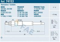 Свеча накаливания 74153 от фирмы FAE