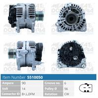 Генератор 14V 90A Audi A3 (8L1)  Ford Galaxy I