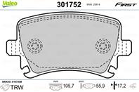 Колодки тормозные дисковые задние 301752 от компании VALEO