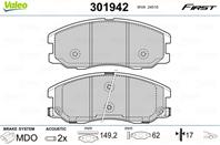 Колодки тормозные дисковые передние 301942 от компании VALEO