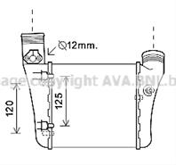 AVA AIA4333_интеркулер! левая сторона Audi A4 2.0TDI 04-08  Seat Exeo 2.0TDI 08