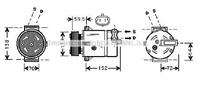 AVA OLAK279_компрессор кондиционера! Opel Vectra 1.6i-2.0i JW 95-02/Vectra 2.0D