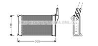 AVA FD6093 Радиатор отопителя FORD ESCORT 1.1-1.6 81-87