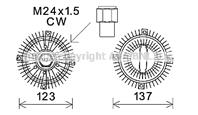 AVA FDC447 Вискомуфта вентилятора радиатора FORD TRANSIT 2.4D 00-06