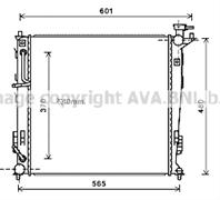 AVA KAA2214_радиатор системы охлаждения! Hyundai
