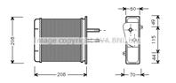 AVA FTA6150_радиатор печки! Fiat Punto/Barchetta