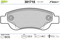 Колодки тормозные дисковые передние 301718 от компании VALEO