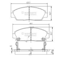 Колодки тормозные дисковые передние J3604037 от производителя NIPPARTS