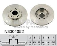 Диск тормозной HONDA ACCORD 2.0-2.2 08- передний вент.D=296мм.