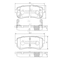 Колодки тормозные дисковые задние J3610512 от производителя NIPPARTS