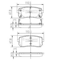 Тормозные дисковые колодки задние антискрип N3610308 от компании NIPPARTS