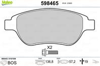 Колодки тормозные дисковые задние 598465 от производителя VALEO