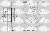 Диск тормозной CITROEN BERLINGO/C2/C3/C4/PEUGEOT 307/PARTNER задний D=247мм.