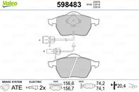 VALEO 598 483 Колодки тормозные AUDI A4/A6/VOLKSWAGEN PASSAT 97&gt передние