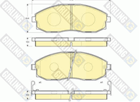 Колодки тормозные HYUNDAI H-1/STAREX 2.4-2.5D 97- передние Колодки тормозные HYUNDAI H-1/STAREX 2.4-2.5D 97- передние