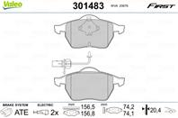 Колодки тормозные дисковые передние 301483 от фирмы VALEO