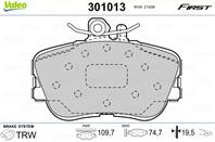 Колодки тормозные дисковые передние 301013 от фирмы VALEO