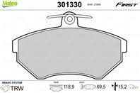 Колодки тормозные дисковые передние 301330 от производителя VALEO