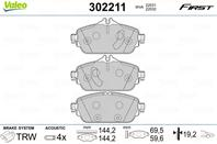 Колодки тормозные MERCEDES W205 14- передние L 144мм.