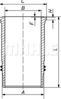 Гильза MB D=128mm (OM421-4 A/LA  OM441-4 A/LA)