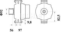 Генератор 28v  80a  шкив d 92mm  daf