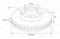 VALEO 297684 Диск тормозной OPEL ASTRA G/H 98-09/MERIVA 03-/ZAFIRA 99- передний