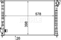 Радиатор охлаждения двигателя (с прямой водяной трубкой) Mini 01-