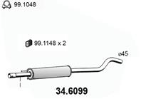 Резонатор глушителя средний OPEL CORSA 1.2i 16V 00