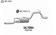 Задний резонатор глушителя OPEL AGILA 1.0i 3/00 Задний резонатор глушителя OPEL AGILA 1.0i 3/00