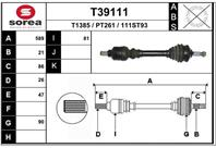 Полуось PSA 206 1.4-1.6 8V -ABS АКПП левая