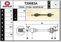 T29083A_привод левый! 642mm ABS Peugeot 806  Citroen  Fiat 1.9TD/2.0 ME5K 94&gt