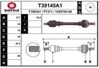 Полуось PSA 206 1.6 16V АКПП +ABS левая