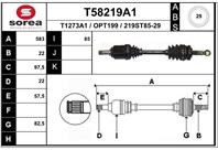 T58219a1 привод левый!583mm abs opel combo/meriva/tigra/corsa 1.0-1.6/1.7d 94&gt