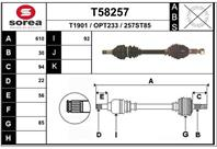 T58257 привод левый! 610mm opel vectra 1.6-1.8 02&gt
