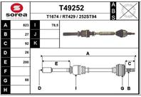 Полуось правая Ren Laguna II 1.8 АКПП +ABS