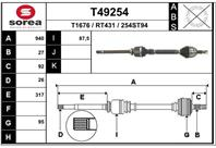 Полуось R Ren Laguna II 2.0 АКПП +ABS