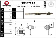 T39070A1_привод правый! 905mm ABS Peugeot 406 1.6-2.0/D/TD/16V BE3(R) 95&gt