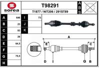 T98291_привод левый! 646mm Nissan Micra III K12 1
