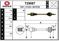 T29087_привод левый! 770mm fiat ducato  peugeot b