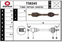 T58245_привод левый! 576mm opel astra/zafira 1.9c