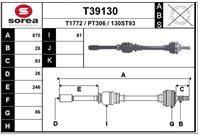 Полуось PSA 407  C5 2 (2.0 16V АКПП) правая