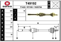 T49192_привод правый! 805mm renault laguna 2.0i/2