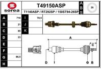 T49150asp_привод правый!с abs 26 dts renault kang