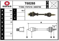 T68288 привод правый!580mm abs ford mondeo 2.0d 00-07