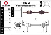 T58255 привод! 605mm opel signum/vectra 1.9-3.2i/cdti 94-03