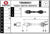 T98460a1_привод правый! 555мм abs:44th man. mazda