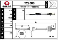 T29088_привод правый! 1070mm Fiat Ducato  Peugeot Boxer 1.9-2.5D/TD ME5 94&gt