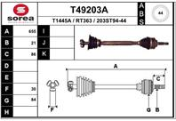T49203a привод левый! 655mm abs renault megane 1.6i/1.9d 99-02